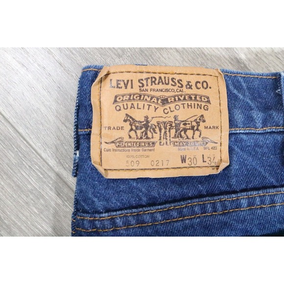 Vintage 80s LEVIS 509 0217 Orange Tab Jean 29x32 (Tag 30x34) - Picture 3 of 11